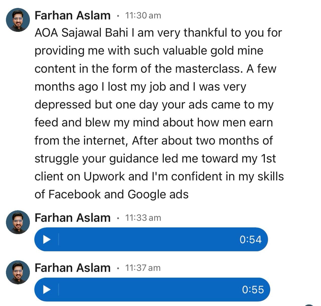 Lost job — got first Upwork client instead