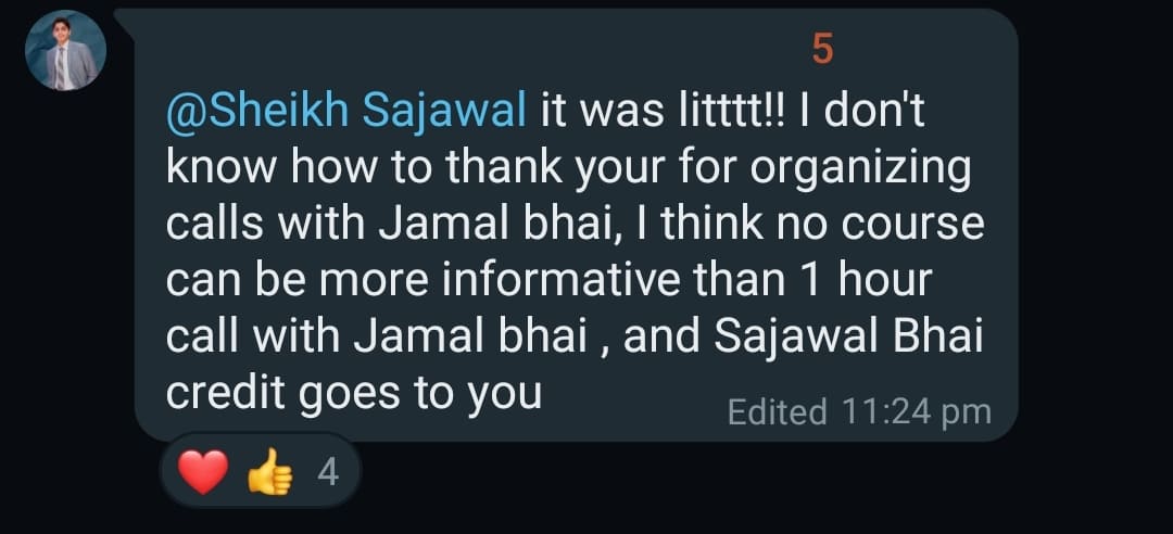 "1 call was more valuable than any course"